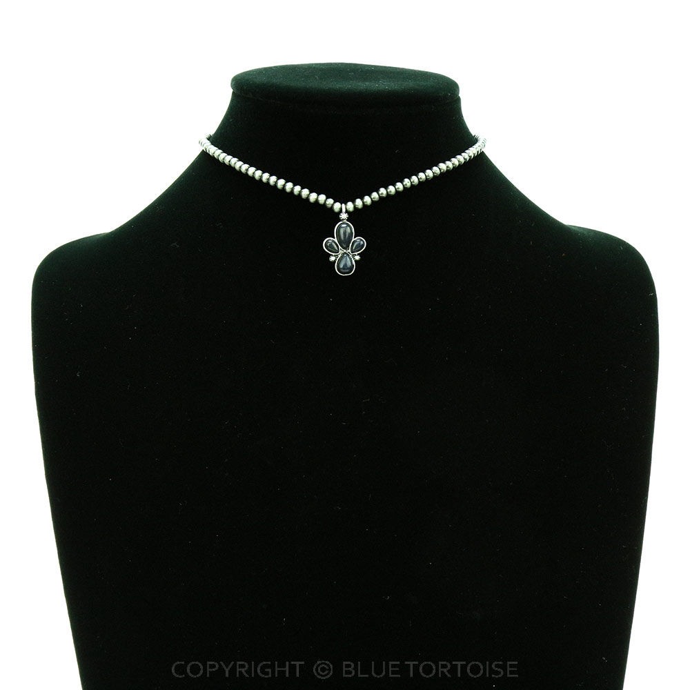 4mm Bead with Stone Pendant Choker - Image 2
