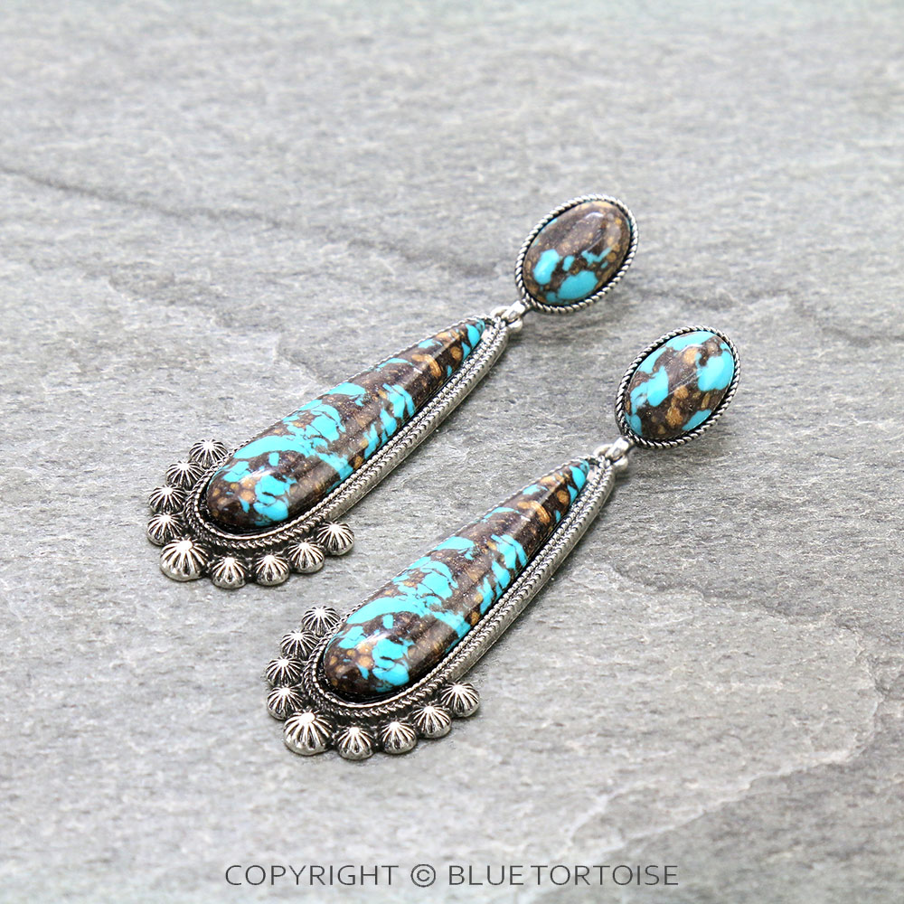 Western Teardrop Handmade Stone Stud Earrings