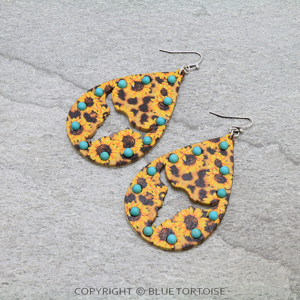 Longhorn Cutout Wood Dangle Earrings