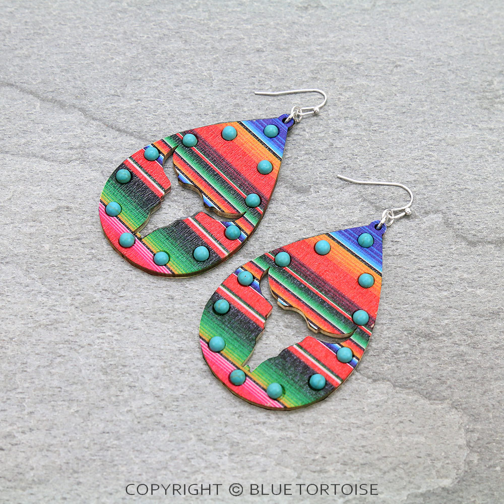 Longhorn Cutout Wood Dangle Earrings
