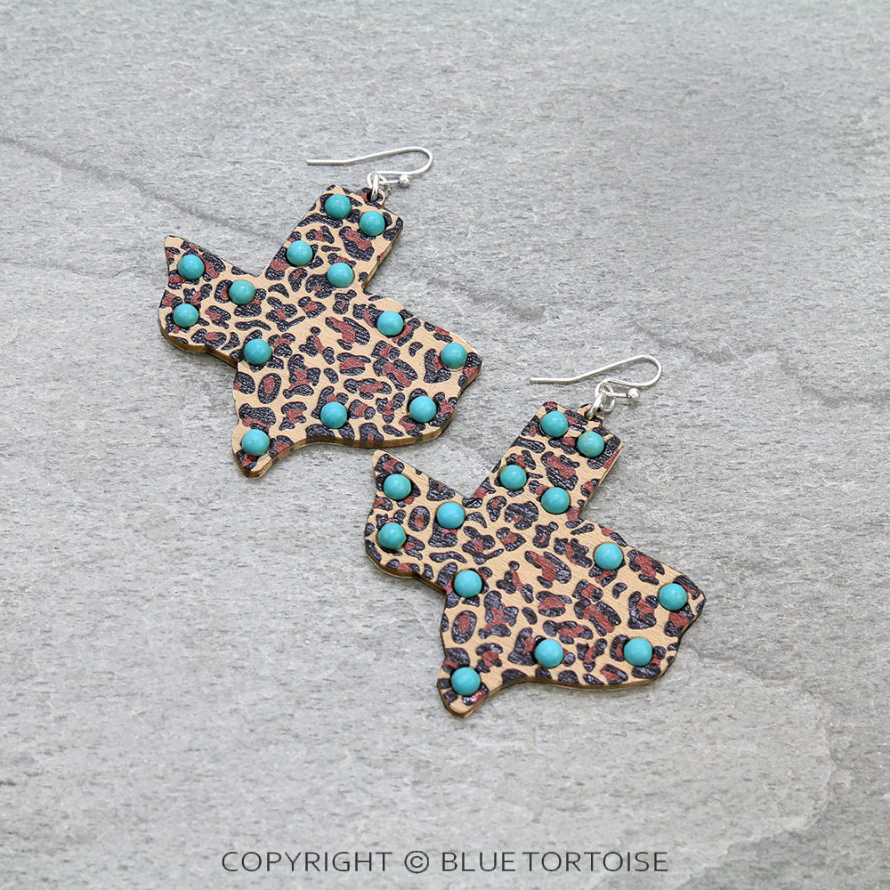 Texas Map Wood Dangle Earrings