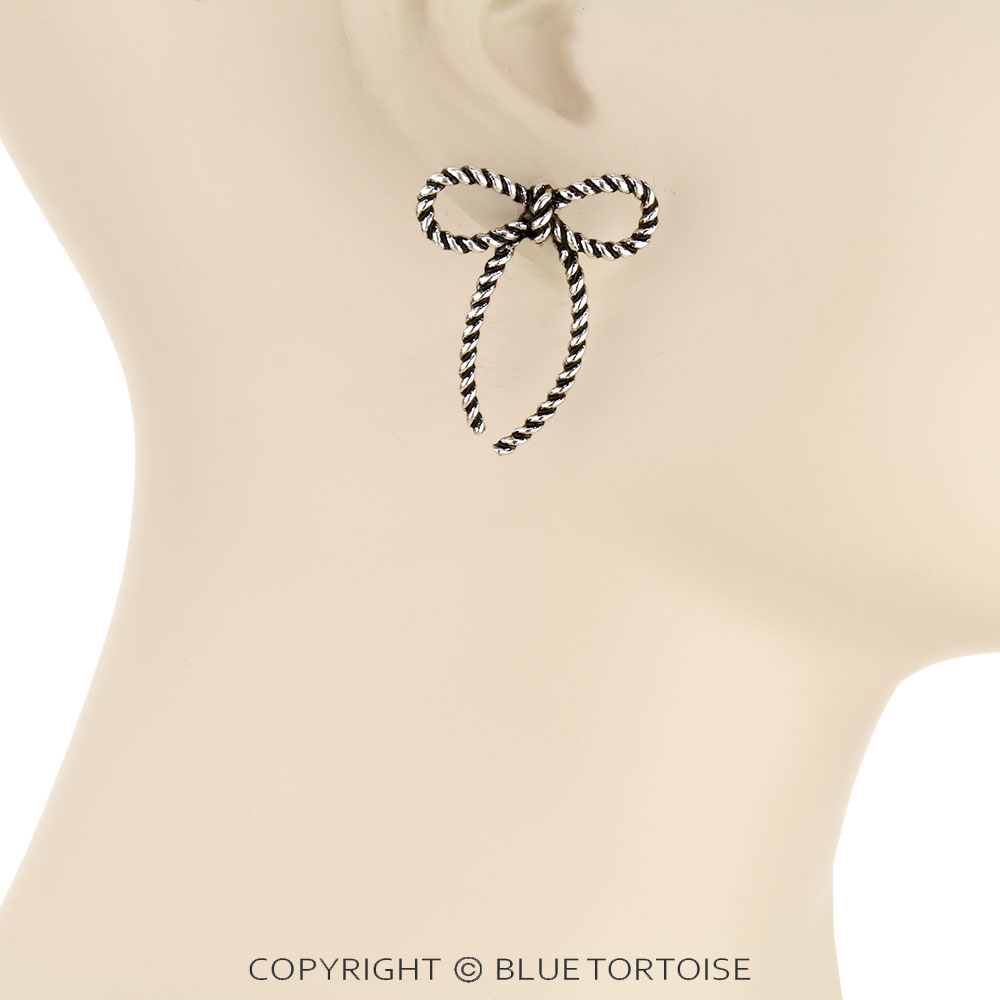 Western Rope TXR Bow Stud Earrings - Image 2