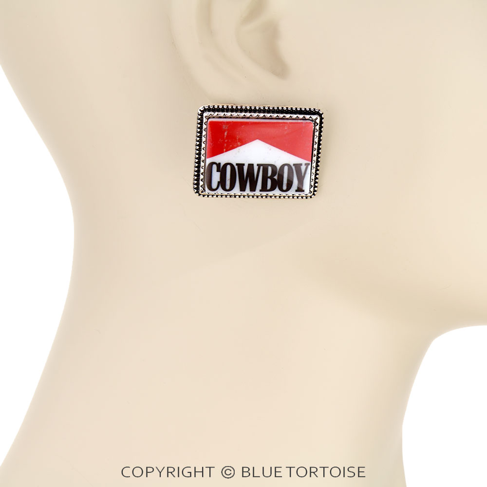 Western Cigarette logo Print Stud Earrings - Image 2