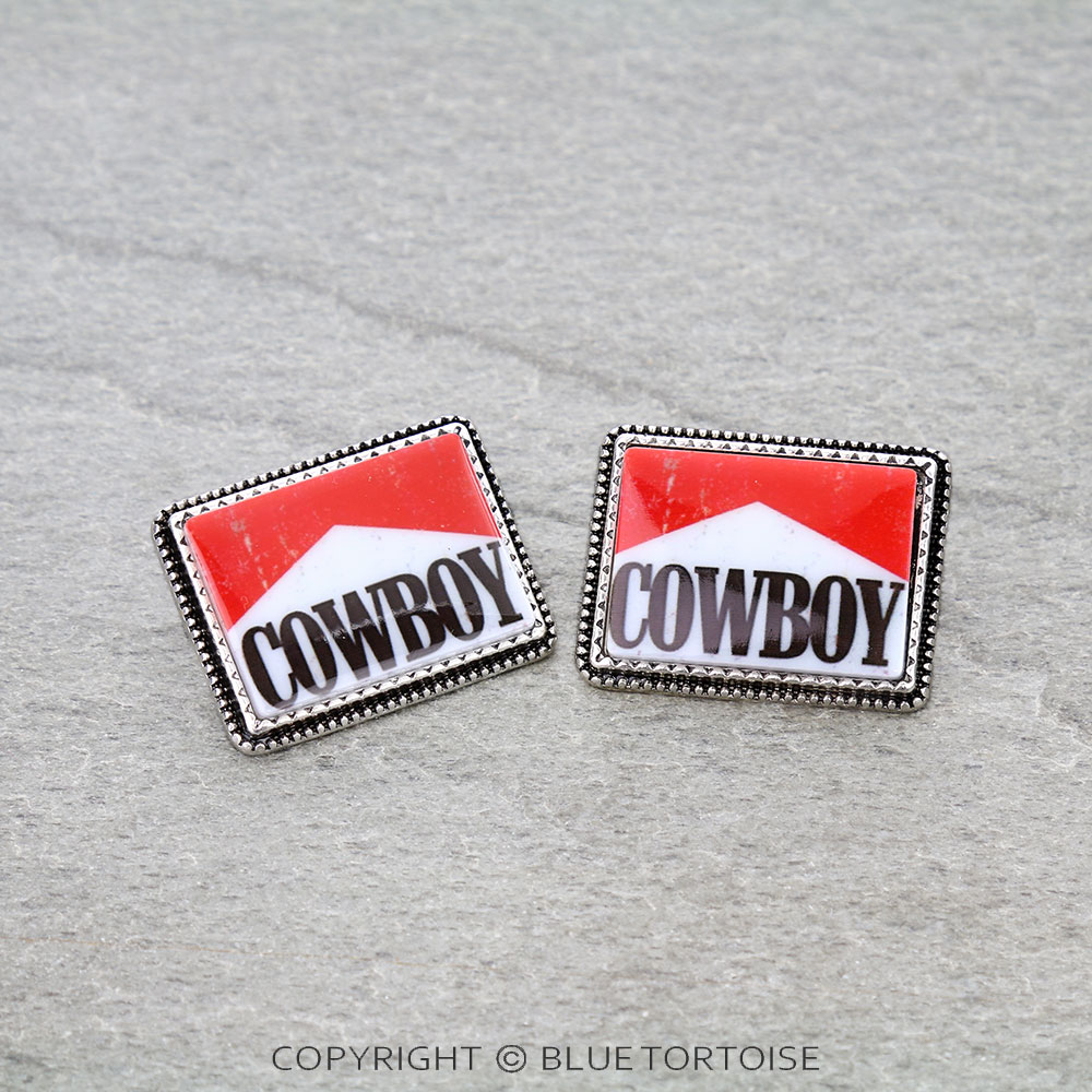 Western Cigarette logo Print Stud Earrings