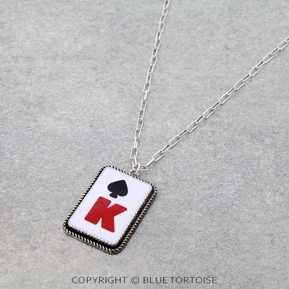 Western Spade K Rectangle Necklace