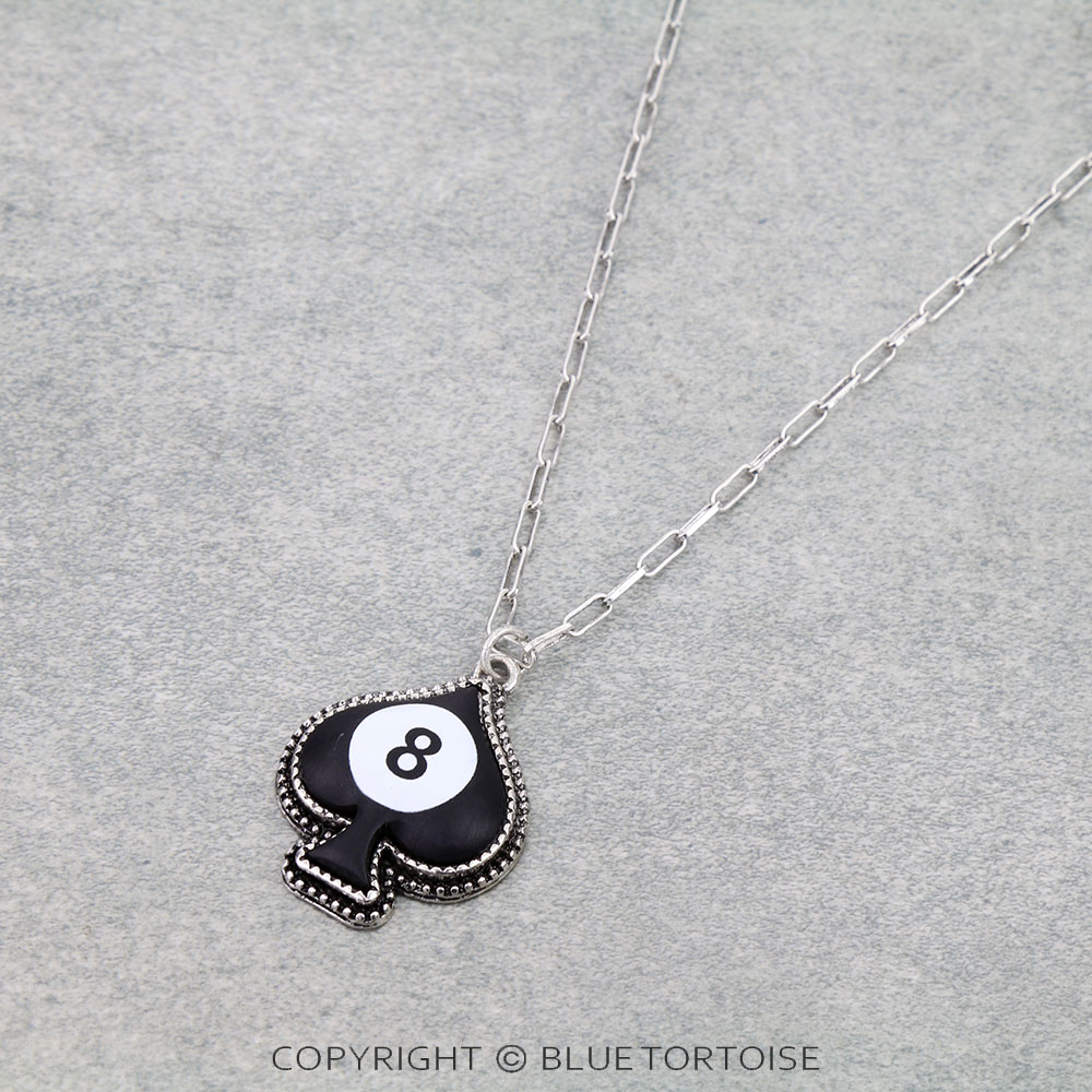Western Spade 8 Ball Necklace