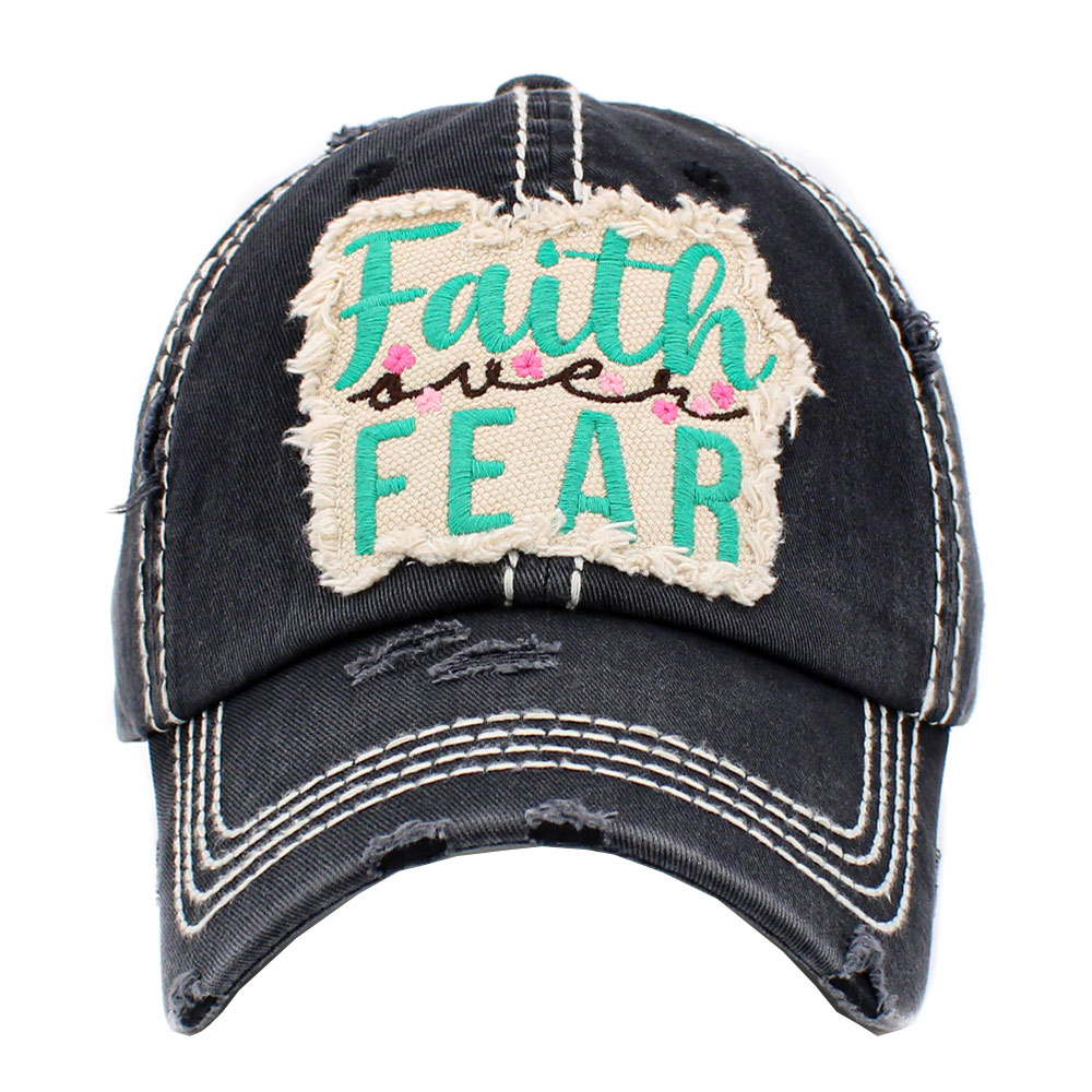 "Faith Over Fear" Washed Vintage Ballcap