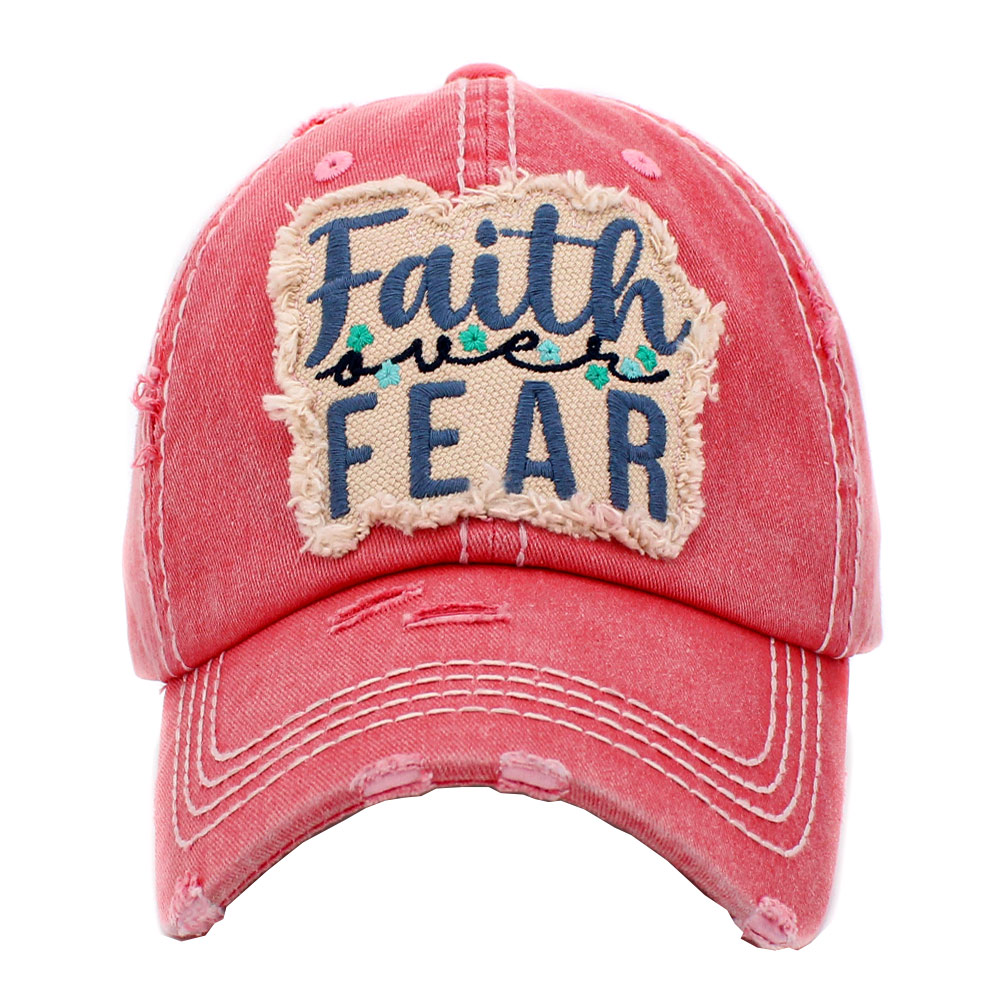 "Faith Over Fear" Washed Vintage Ballcap