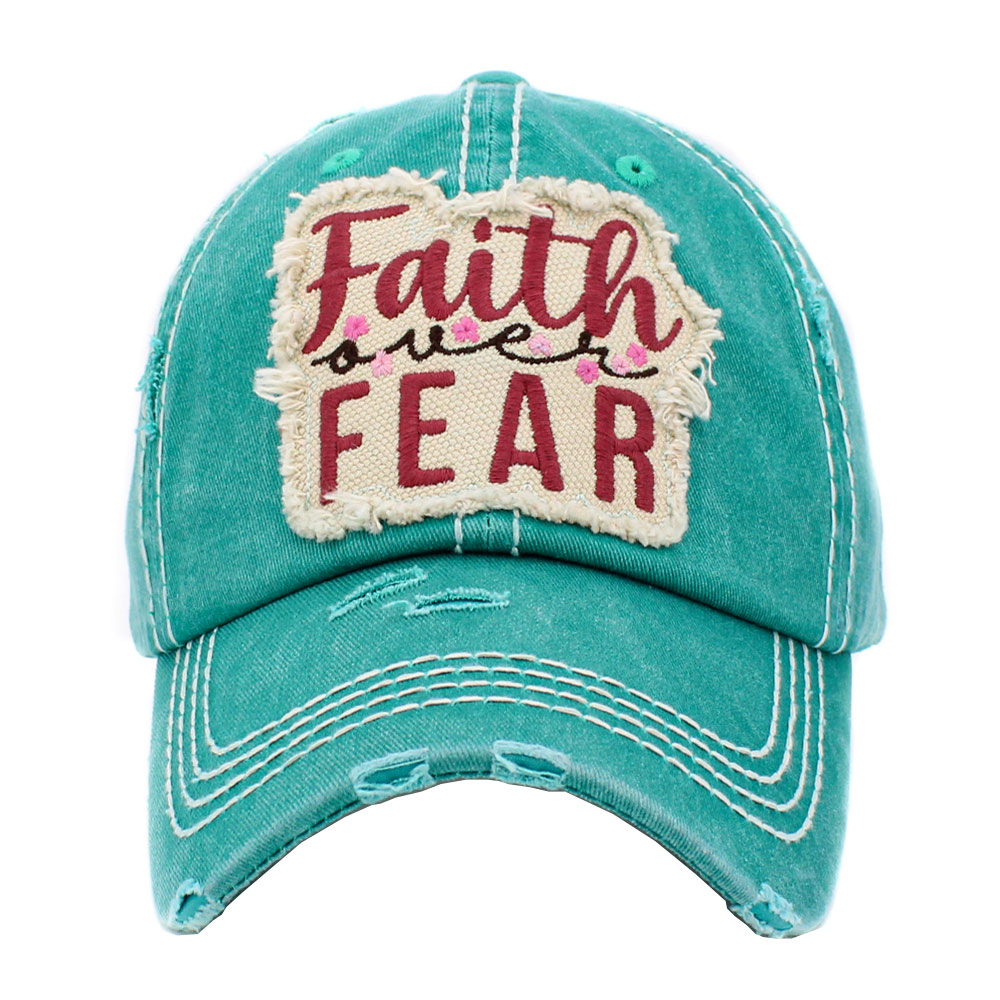 "Faith Over Fear" Washed Vintage Ballcap
