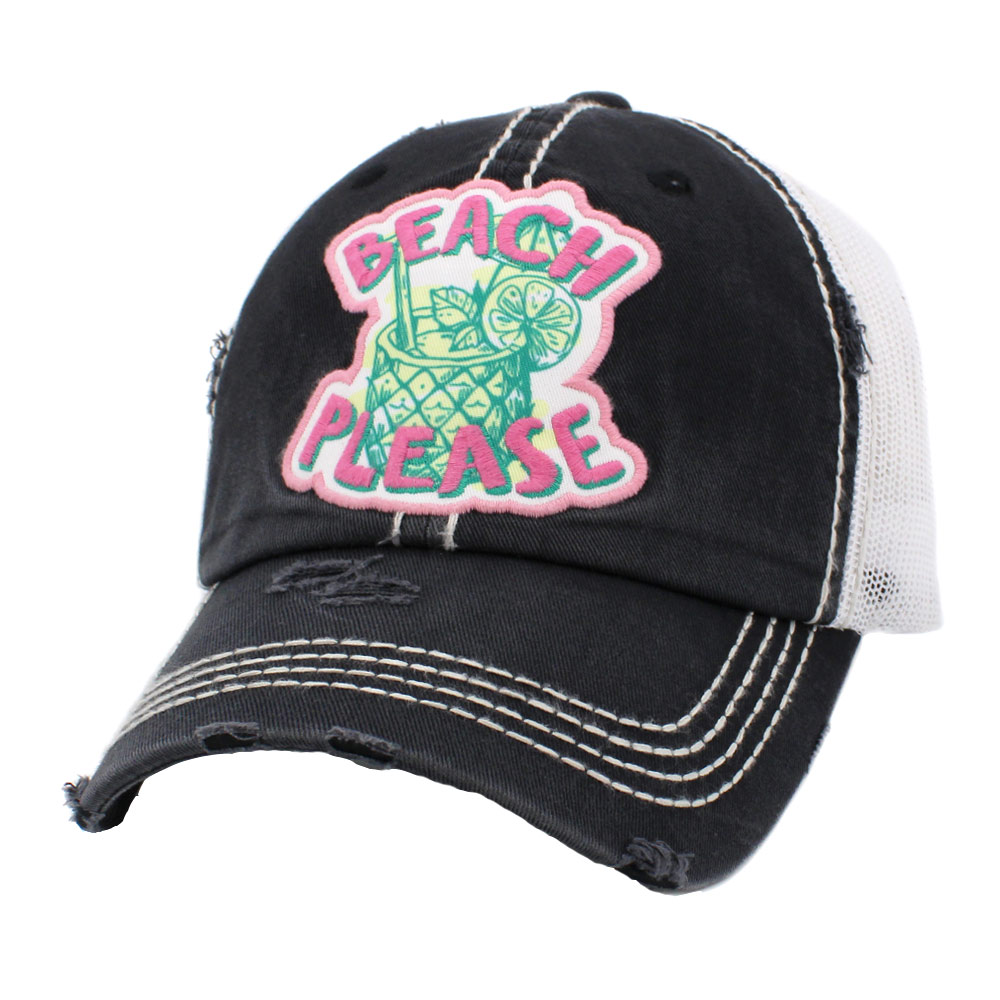 "Beach Please" Washed Vintage Ball Cap - Image 2