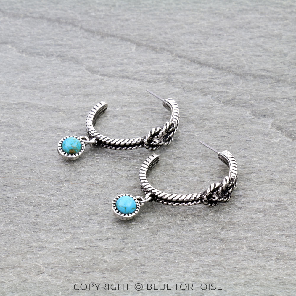 1" Western Rope TXR Hoop Earrings