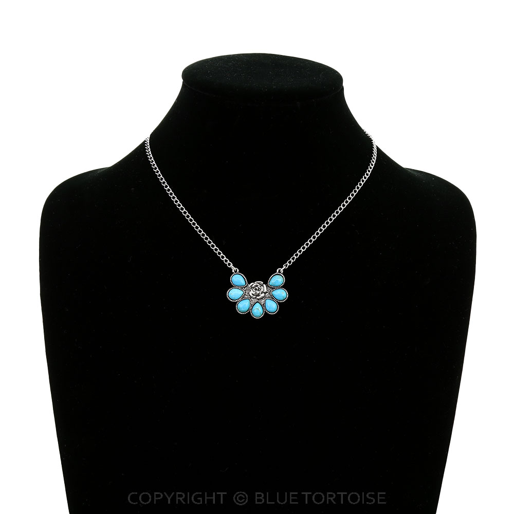 Western Rose Stone Pendant Necklace - Image 2