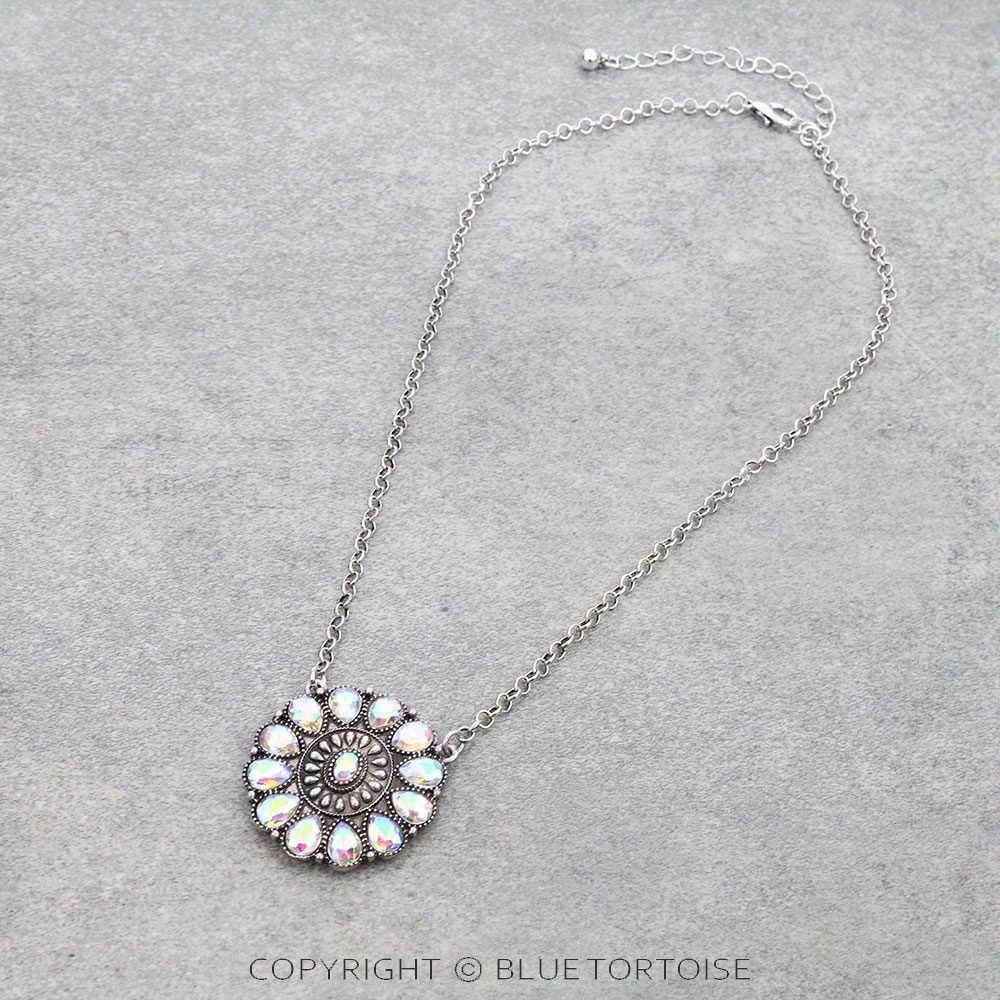 Western Concho Stone Necklace