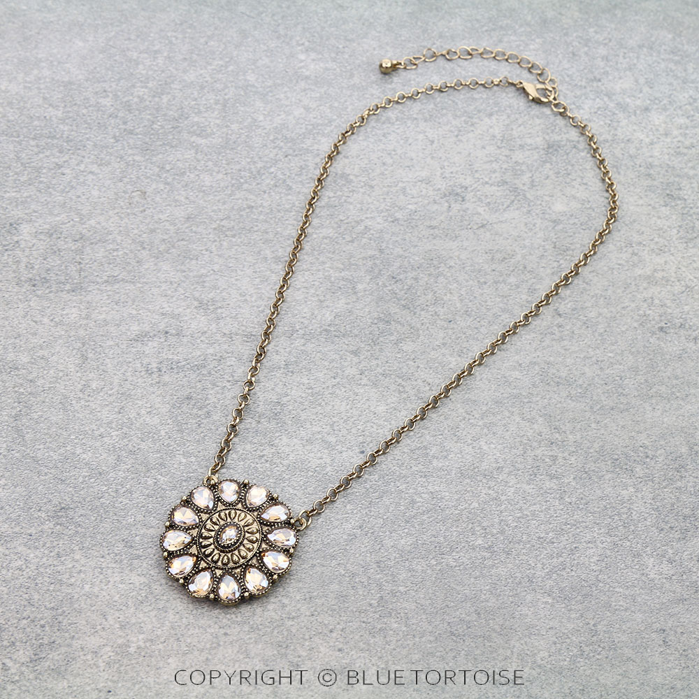 Western Concho Stone Necklace