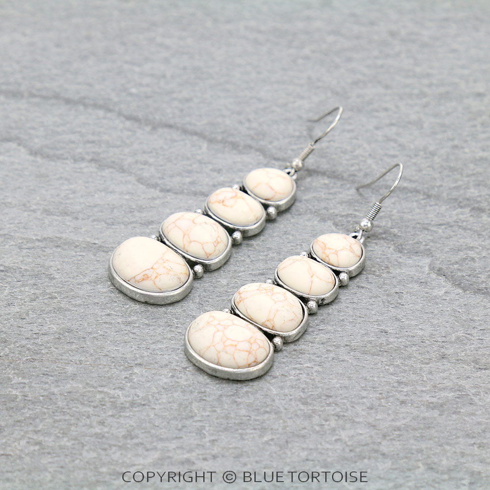 Western Stone Drop Dangle Earrings
