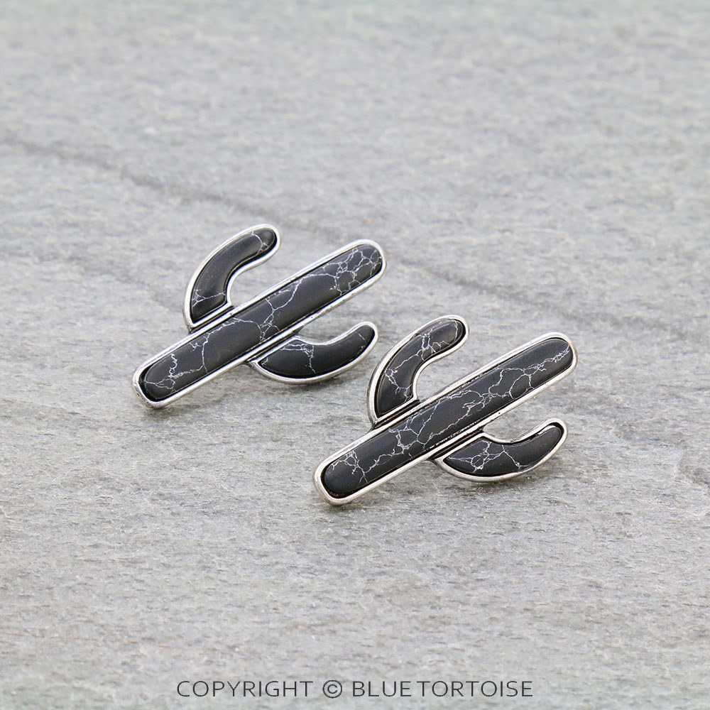 Western Cactus Stone Stud Earrings