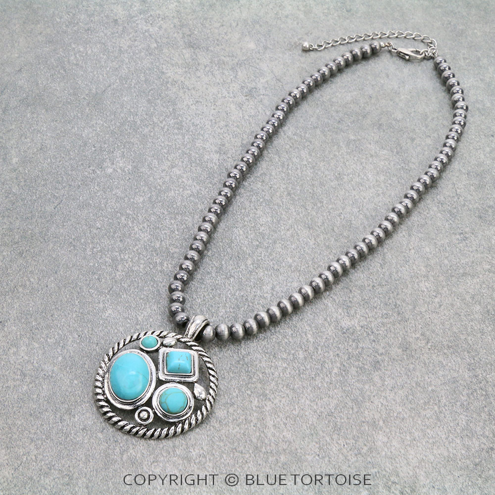 Western Style Stone Pendant Necklace