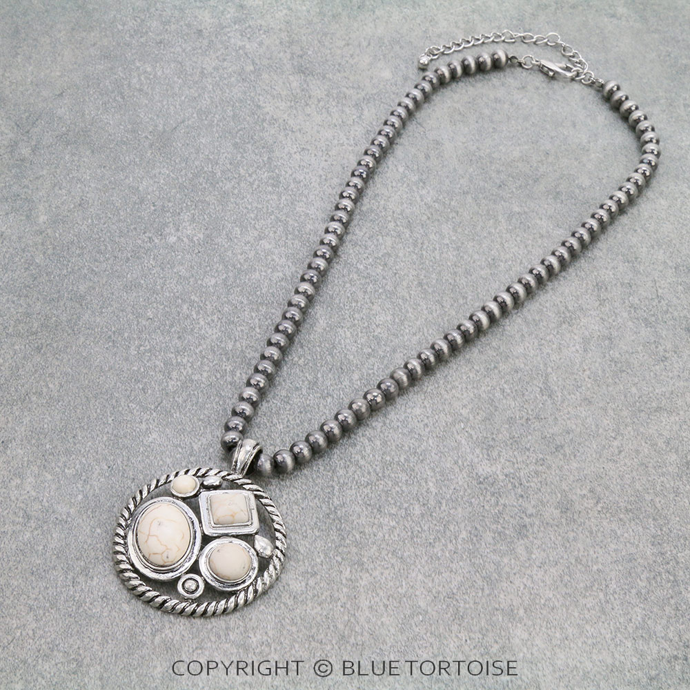 Western Style Stone Pendant Necklace