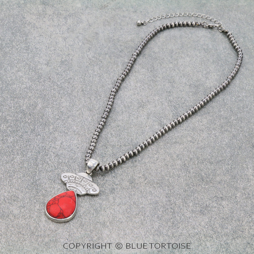 UFO Stone Pendant Necklace