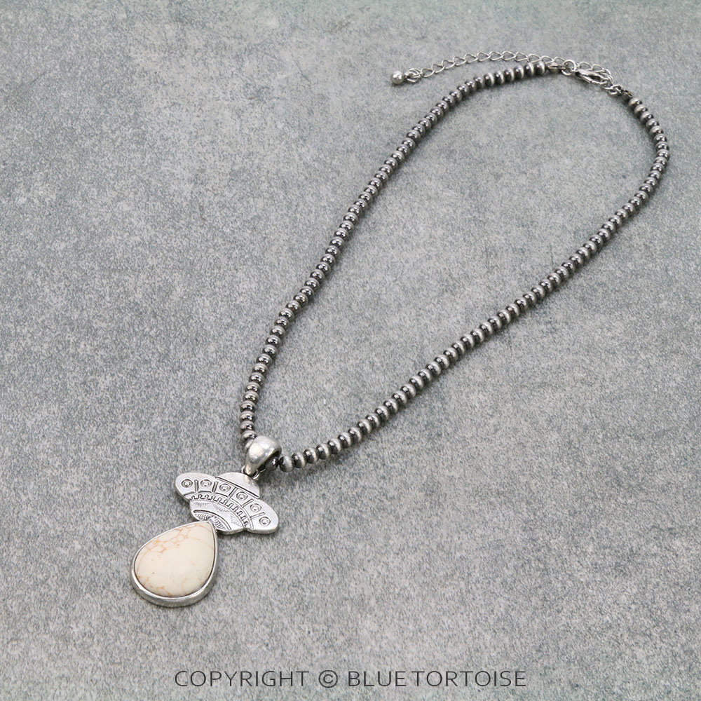 UFO Stone Pendant Necklace