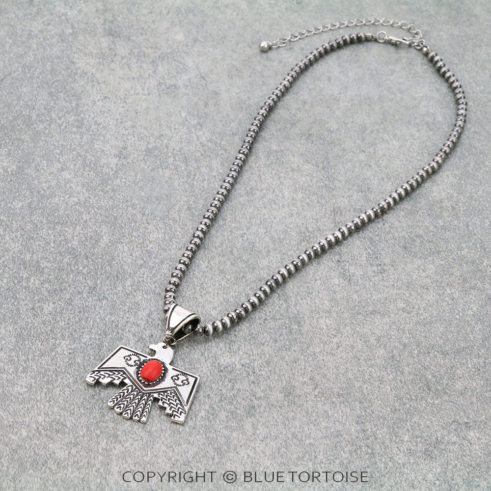 Western Thunderbird Stone Pendant Necklace