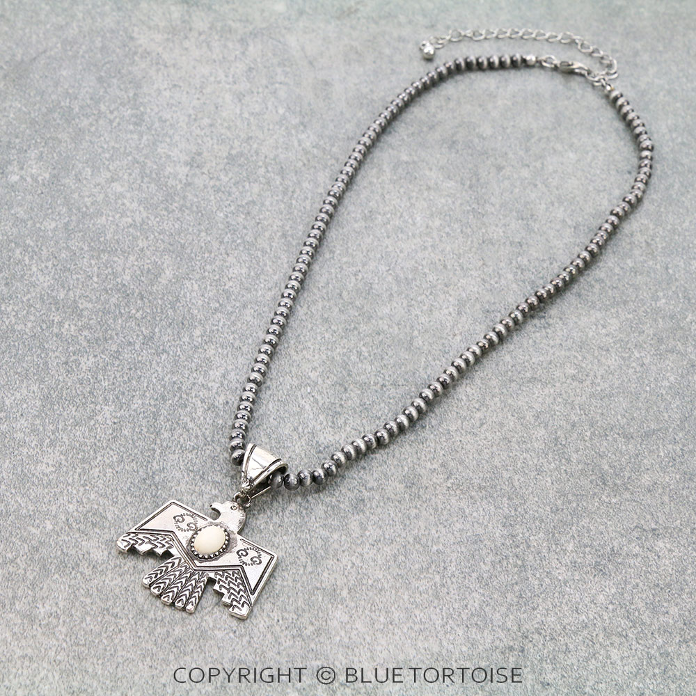 Western Thunderbird Stone Pendant Necklace
