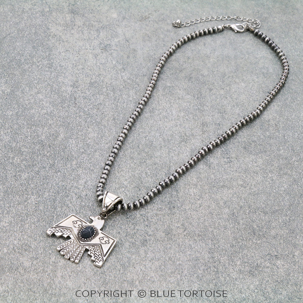 Western Thunderbird Stone Pendant Necklace