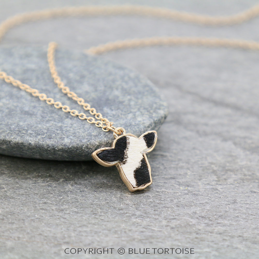 Genuine Leather Cow Pendant Necklace