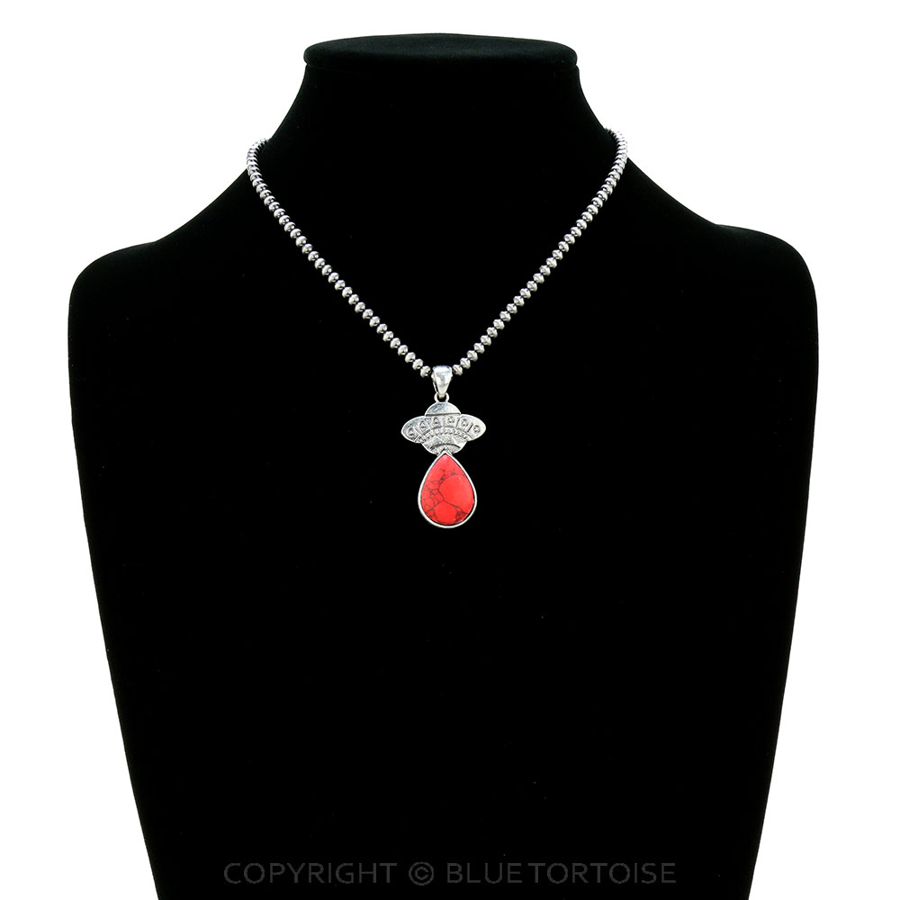 UFO Stone Pendant Necklace - Image 2
