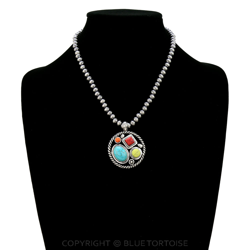 Western Style Stone Pendant Necklace - Image 2