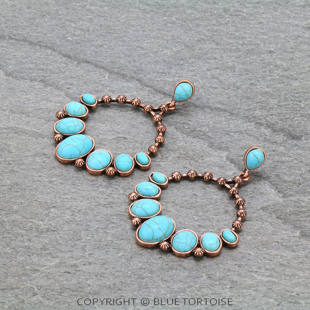 Western Style Stone Stud Earrings
