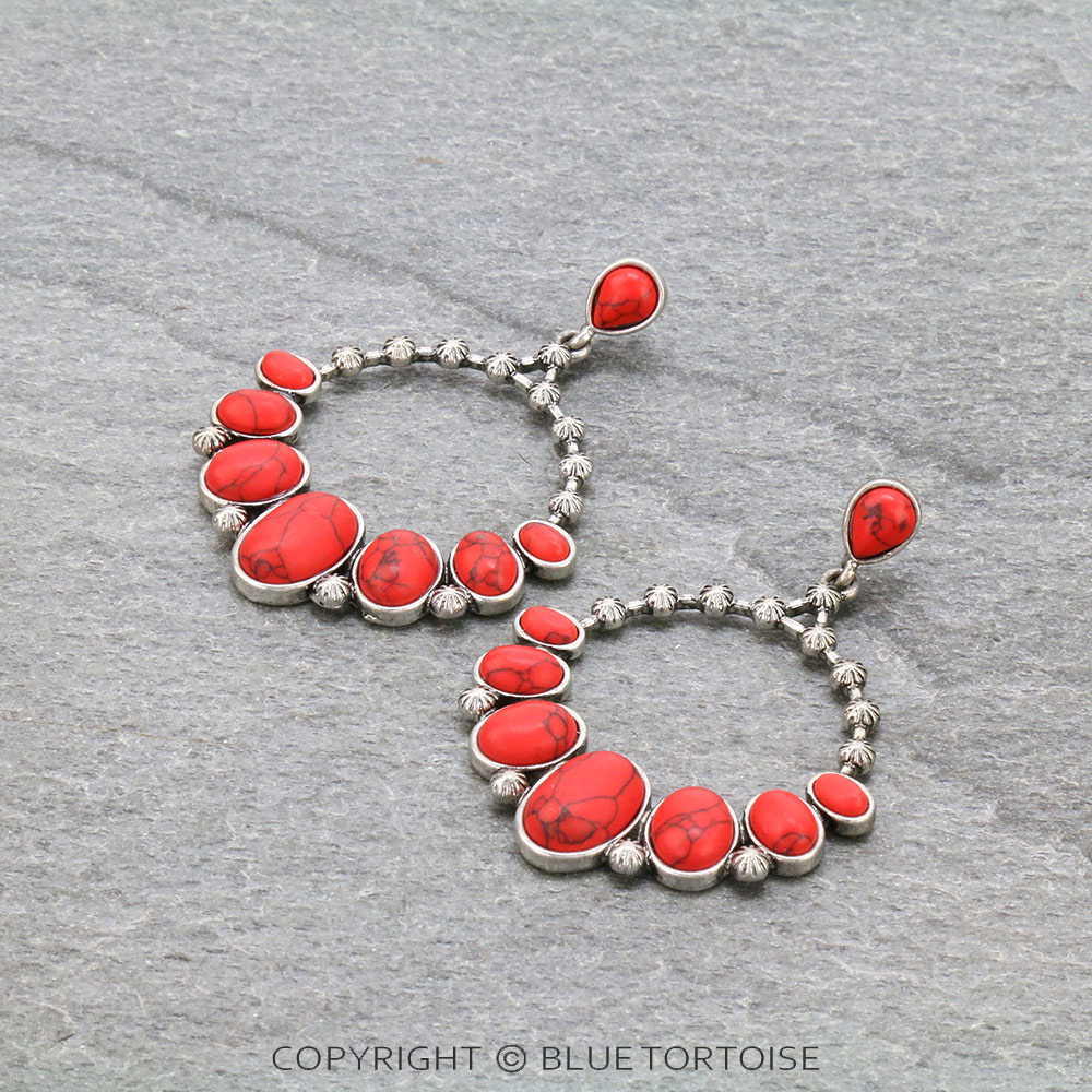 Western Style Stone Stud Earrings