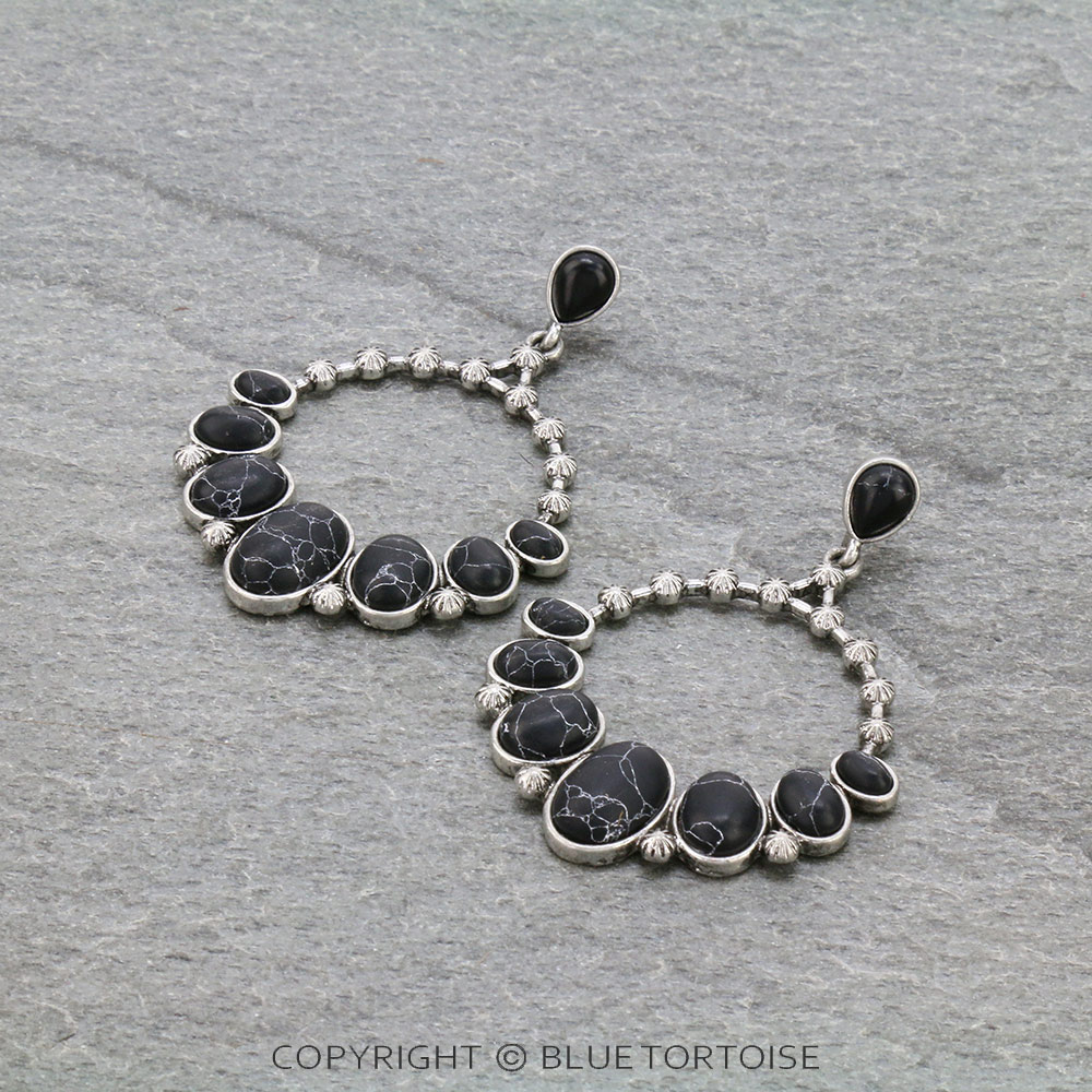 Western Style Stone Stud Earrings