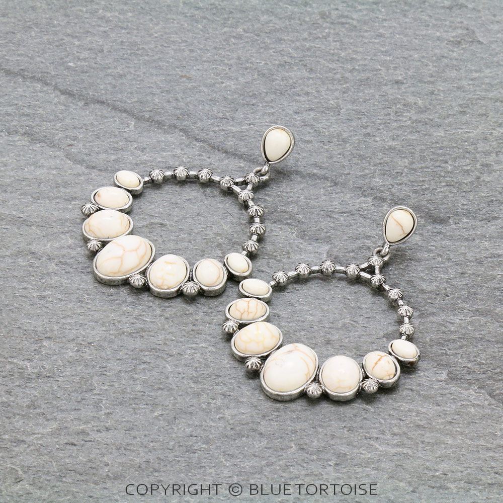Western Style Stone Stud Earrings