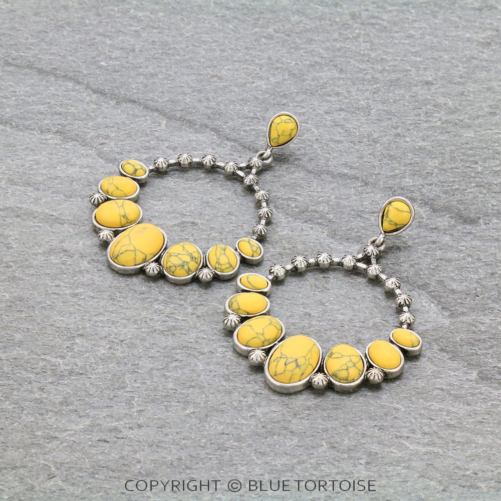 Western Style Stone Stud Earrings