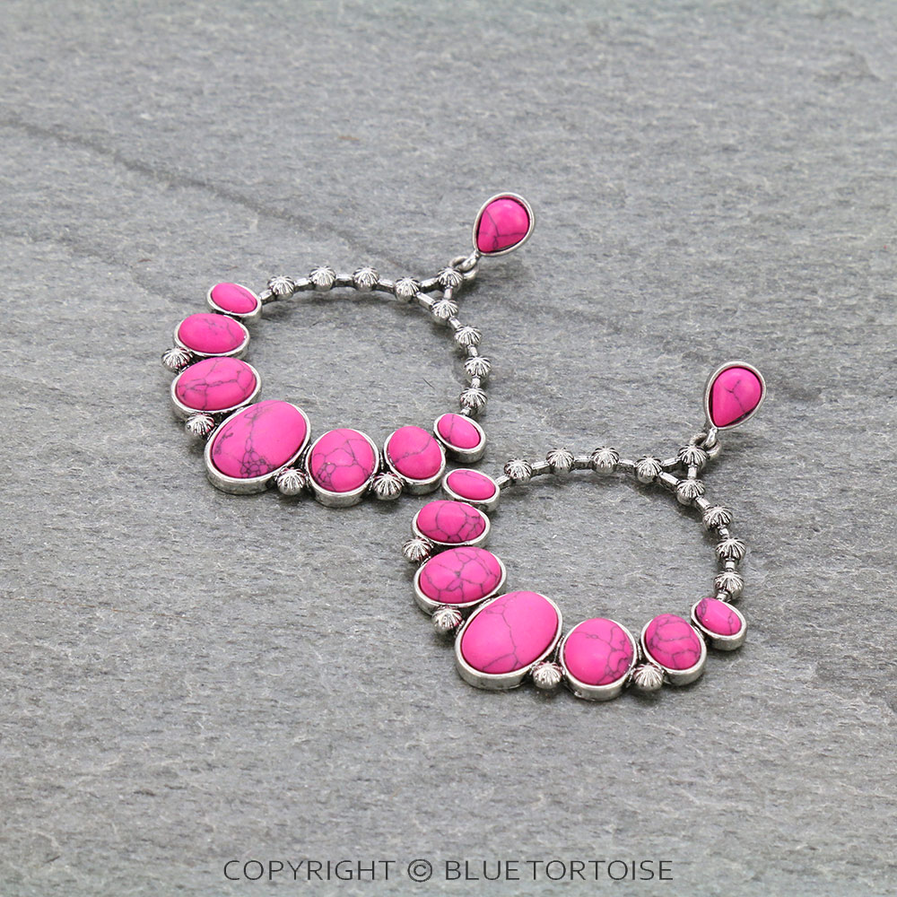 Western Style Stone Stud Earrings