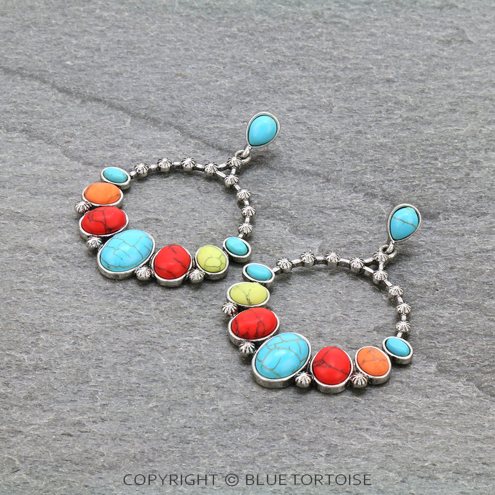 Western Style Stone Stud Earrings
