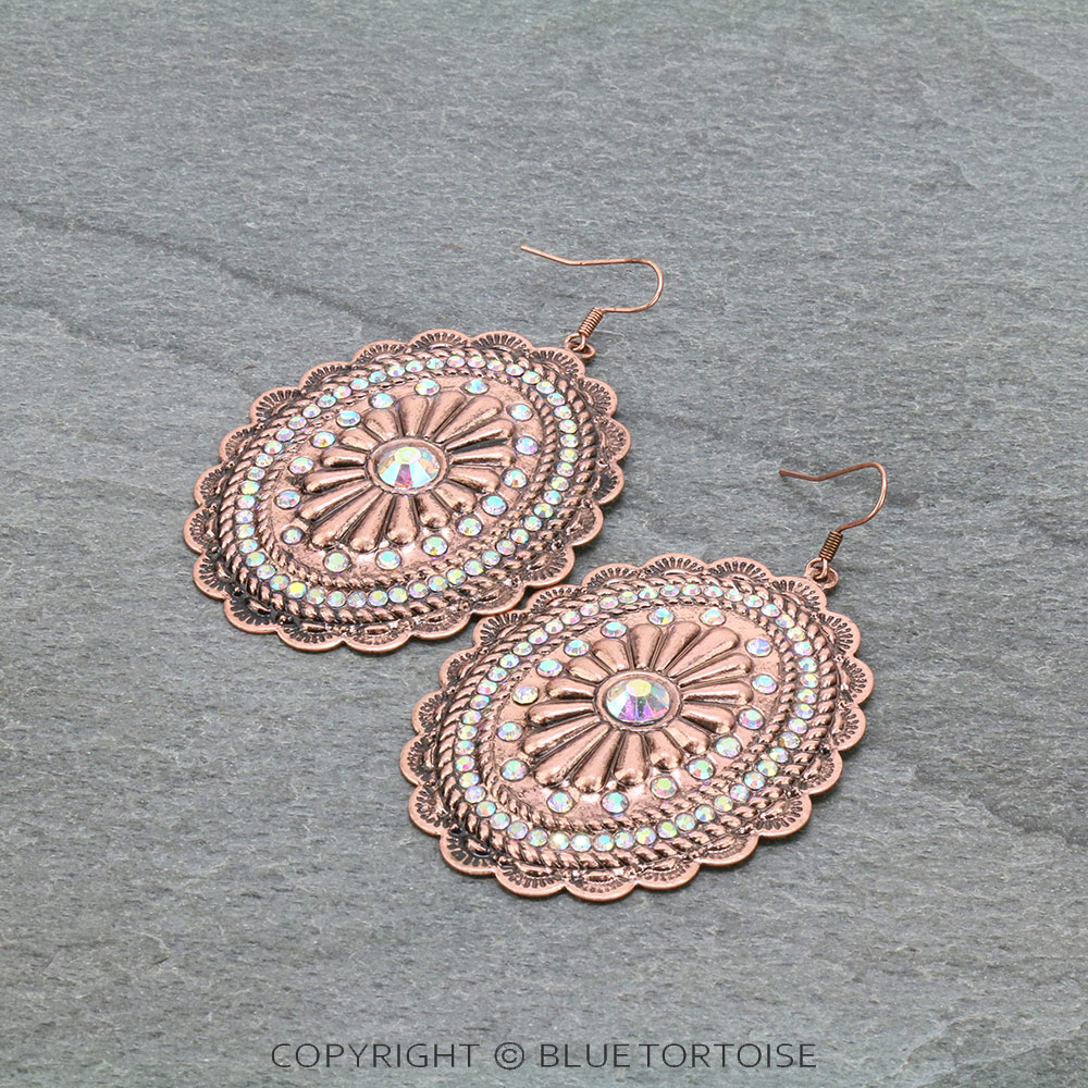 Large Concho Dangle Earrings