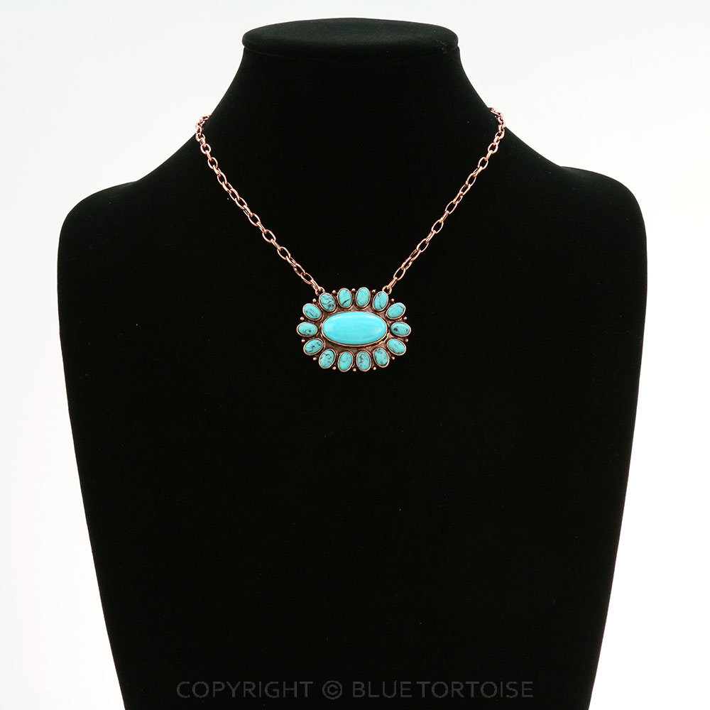 Western Concho Pendant Chain Necklace - Image 2