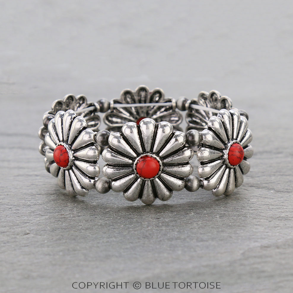 Western Concho Stone Stretch Bracelet