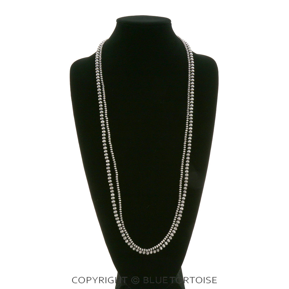 34" Long, Tiny 4mm & 6mm Navajo Style Pearl Necklace - Image 2