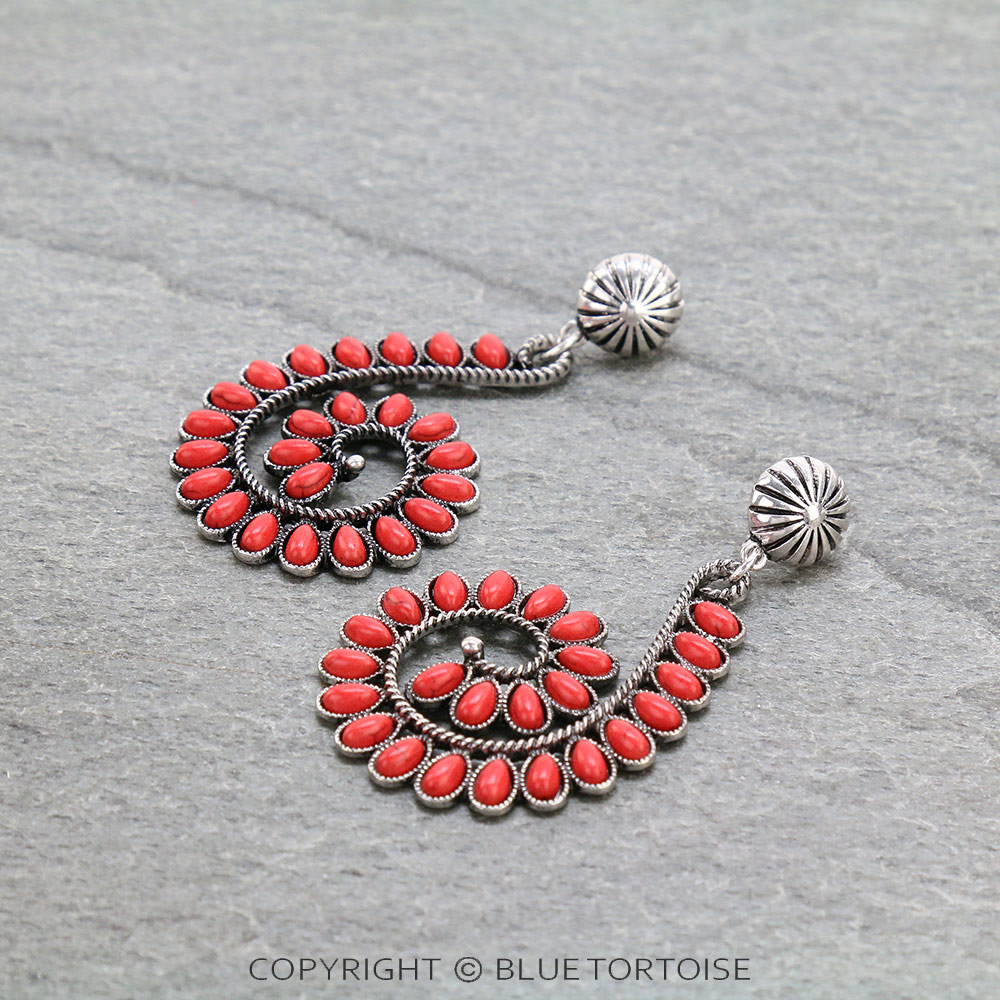 Western Style Stone Stud Earrings