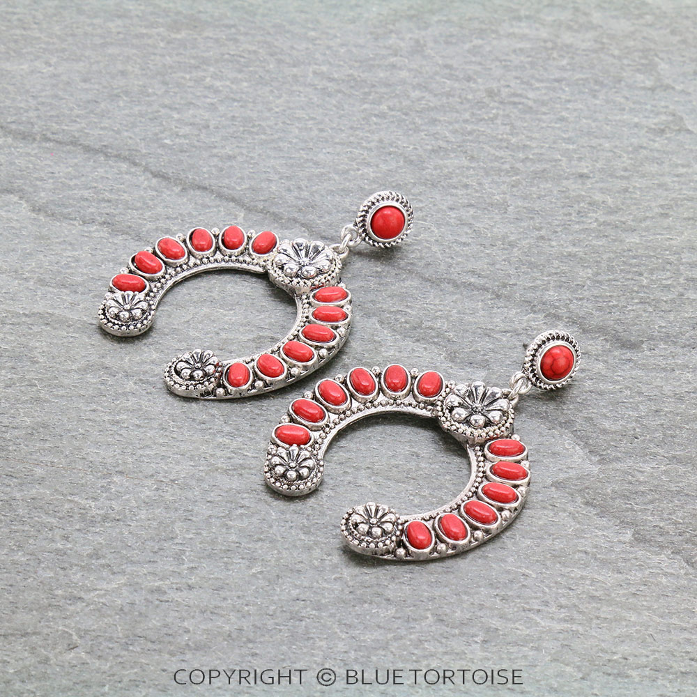Western Squash Blossom Stud Earrings