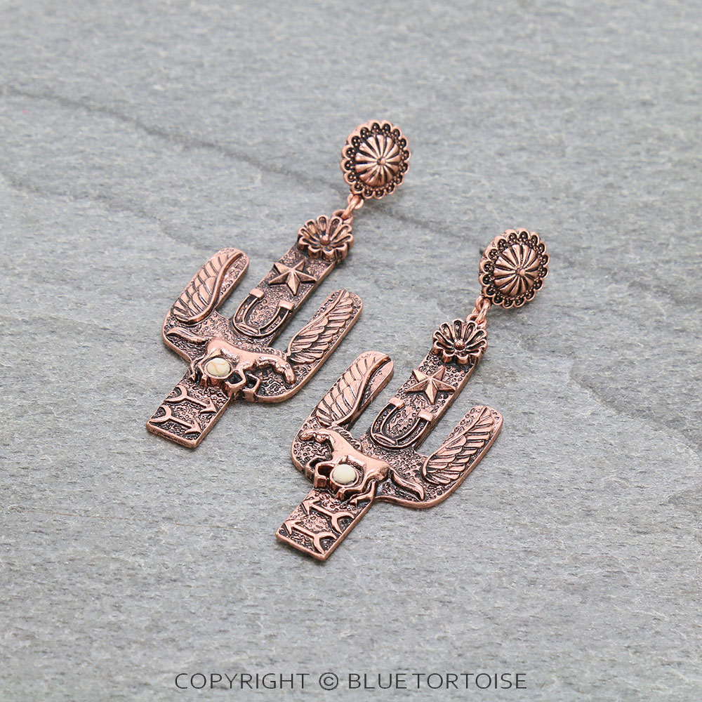 Western Cactus Stud Earrings