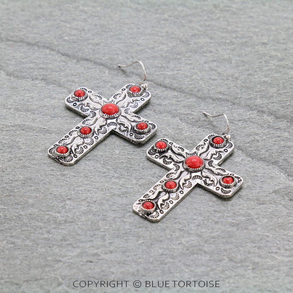 Western Cross Dangle Earrings
