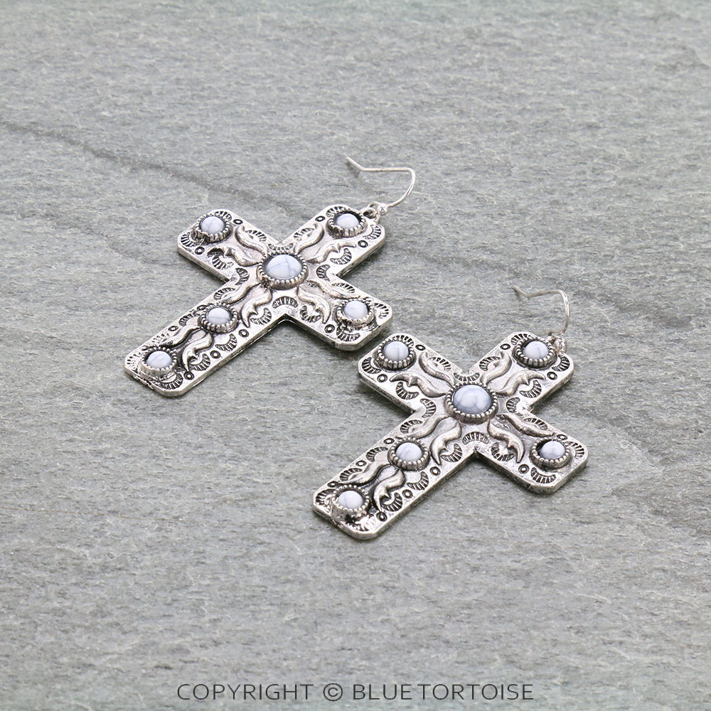 Western Cross Dangle Earrings