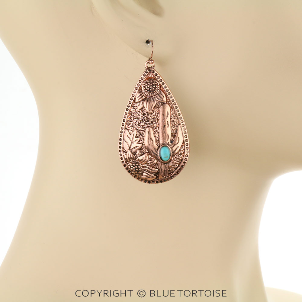 Western Cactus Dangle Earrings - Image 2