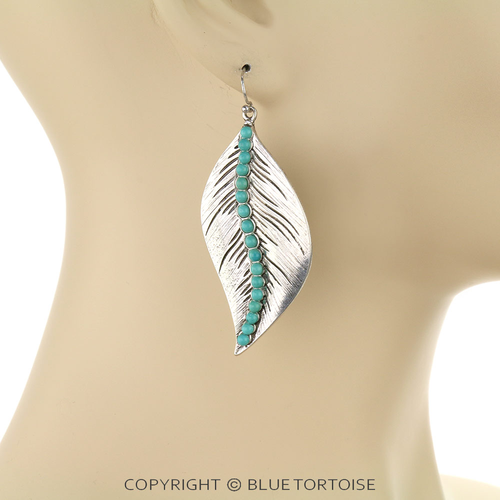 Western Leaf Dangle Earrings - Image 2