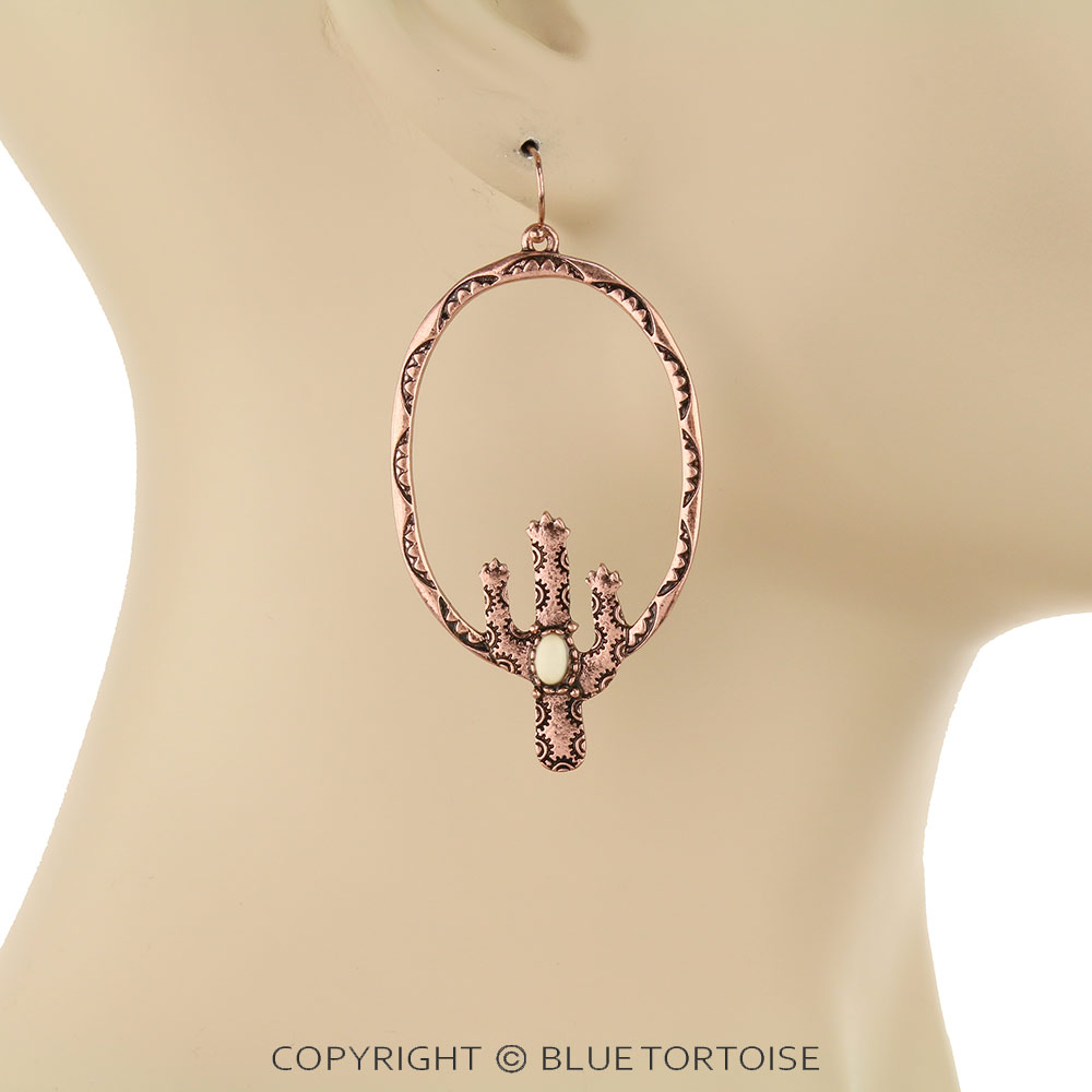 Western Cactus Dangle Earrings - Image 2