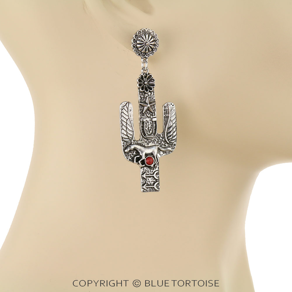 Western Cactus Stud Earrings - Image 2